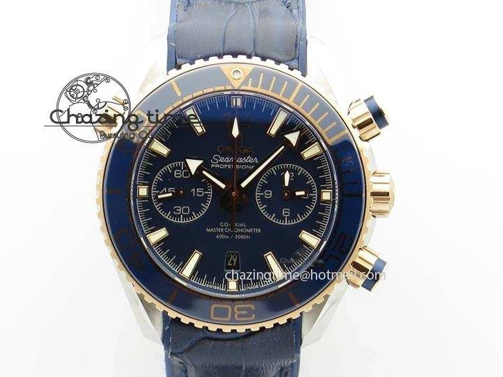 0513 GoodFit Seamaster Professional Chrono RG Blue Ceramic Blue Dial On Blue Gummy Strap A 8213